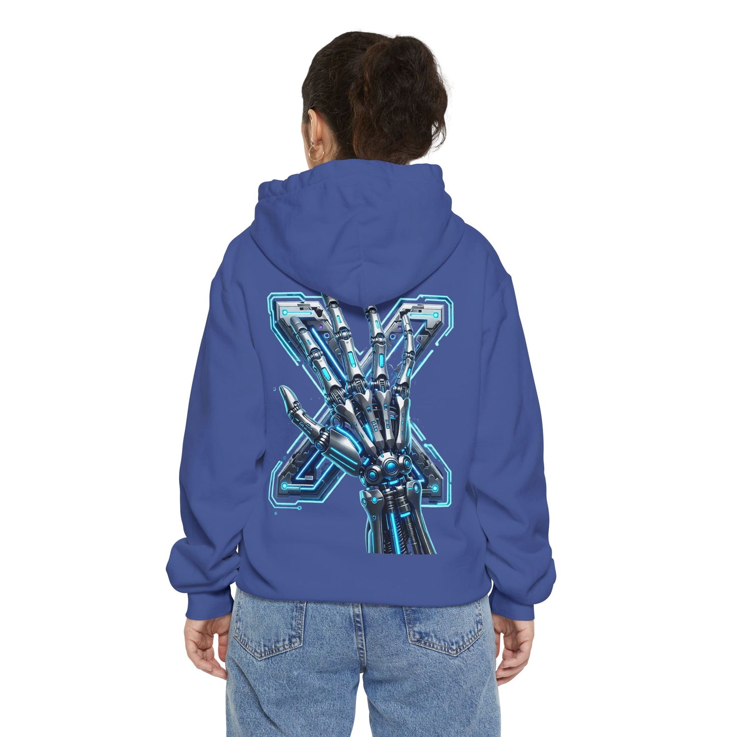 Hypug Xenon Ribcage Anatomy Hoodie — Blue Gothic Spine Chest Design