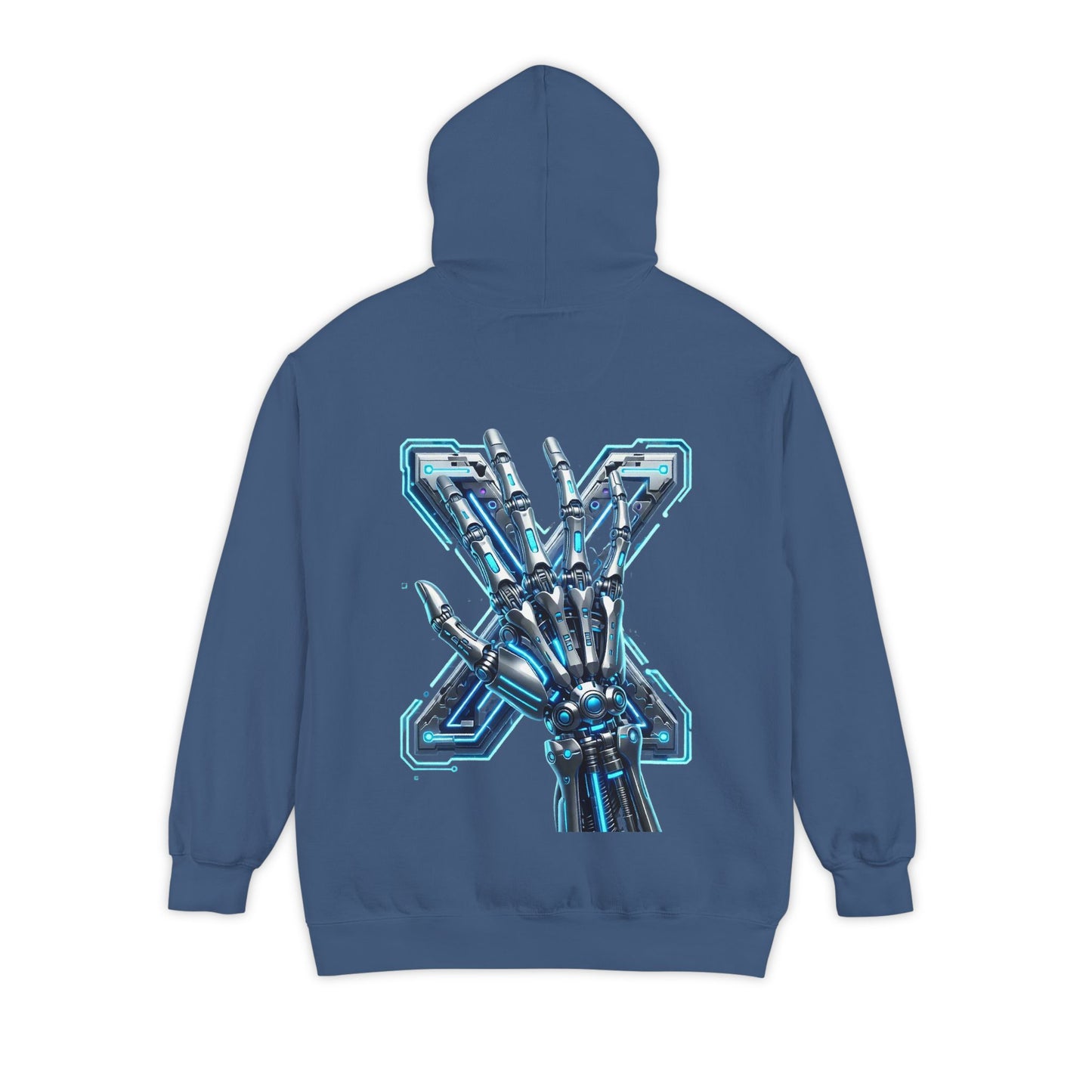 Hypug Xenon Ribcage Anatomy Hoodie — Blue Gothic Spine Chest Design