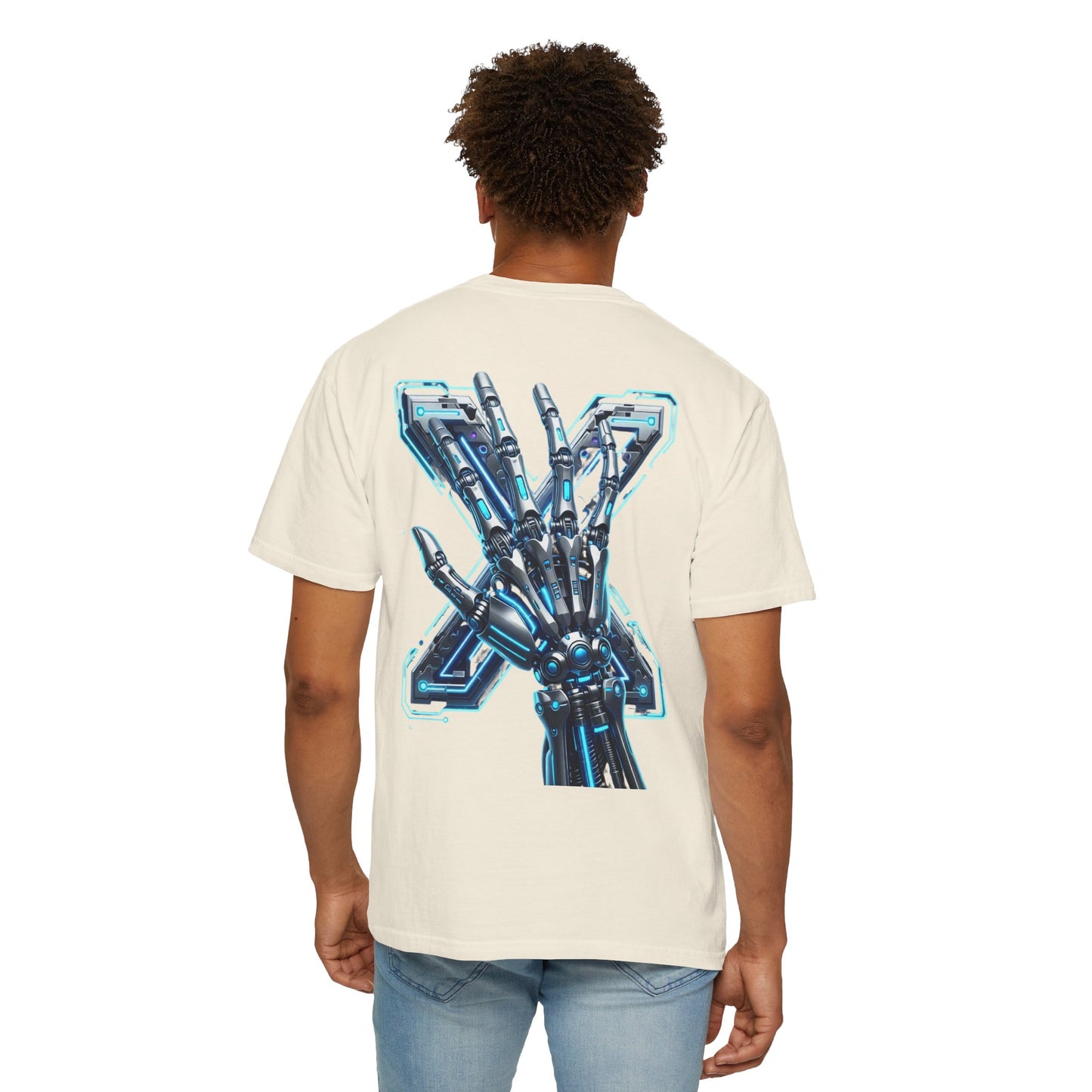 Hypug Xenon Skeleton Ribcage & Robotic X T-Shirt — Futuristic Tech Anatomy Tee