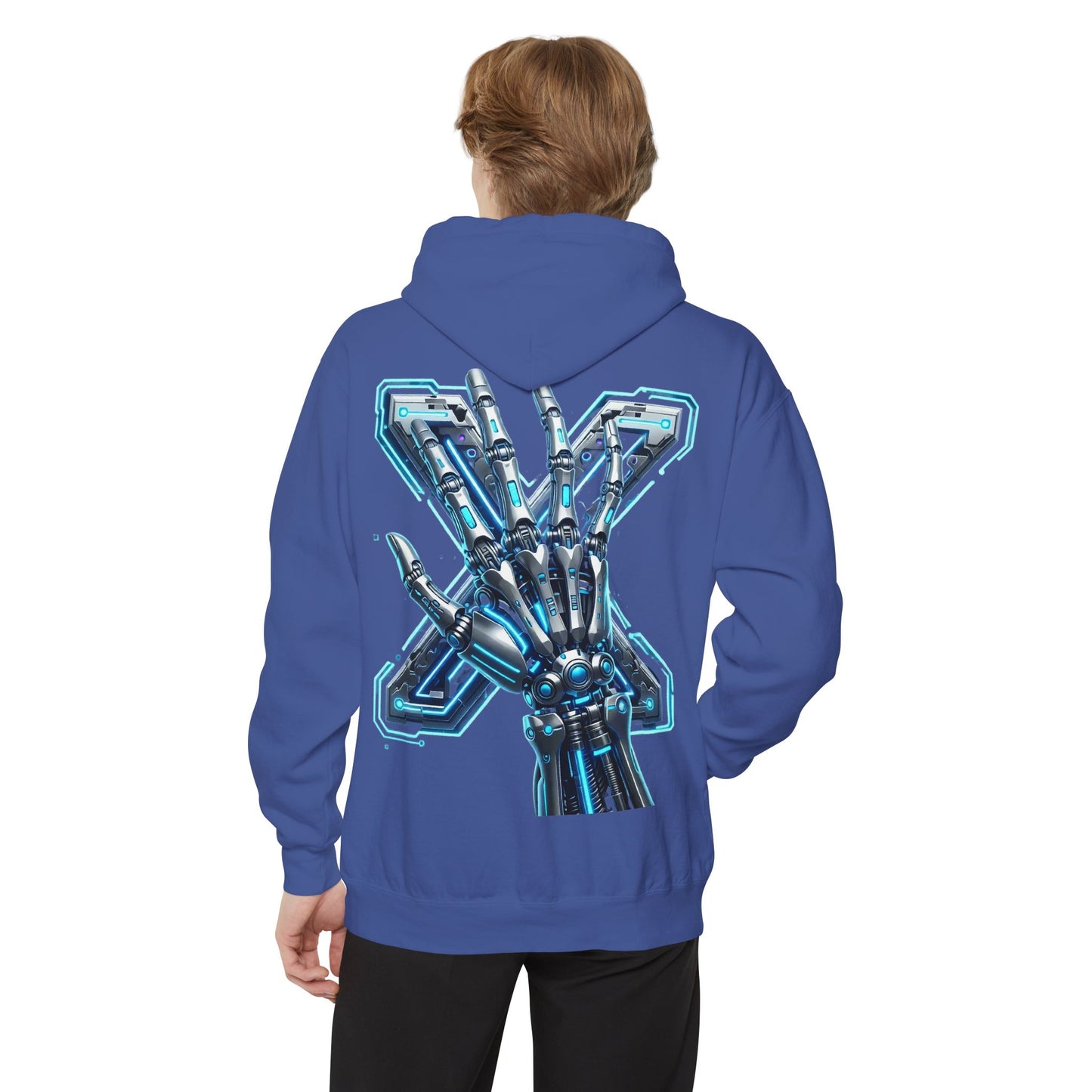 Hypug Xenon Ribcage Anatomy Hoodie — Blue Gothic Spine Chest Design