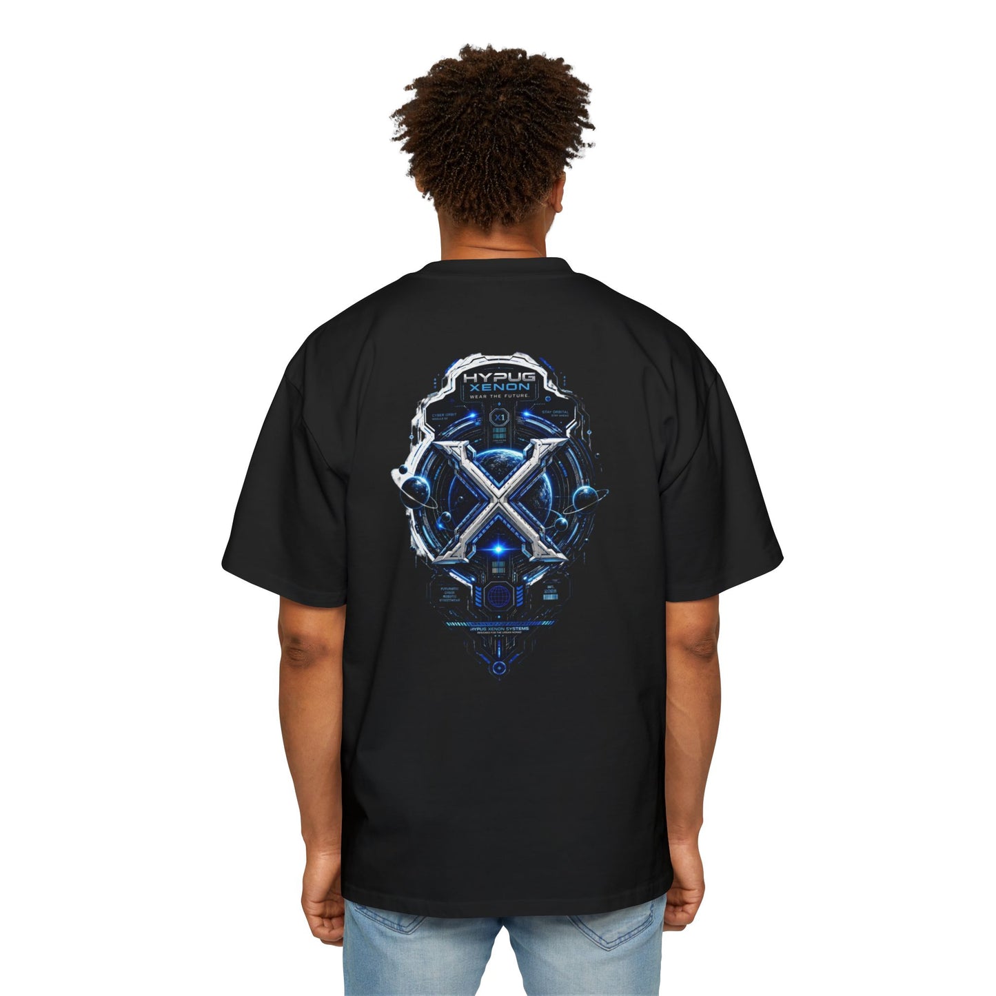 HYPUG XENON Cyber Orbit T-shirt back with futuristic orbital X graphic
