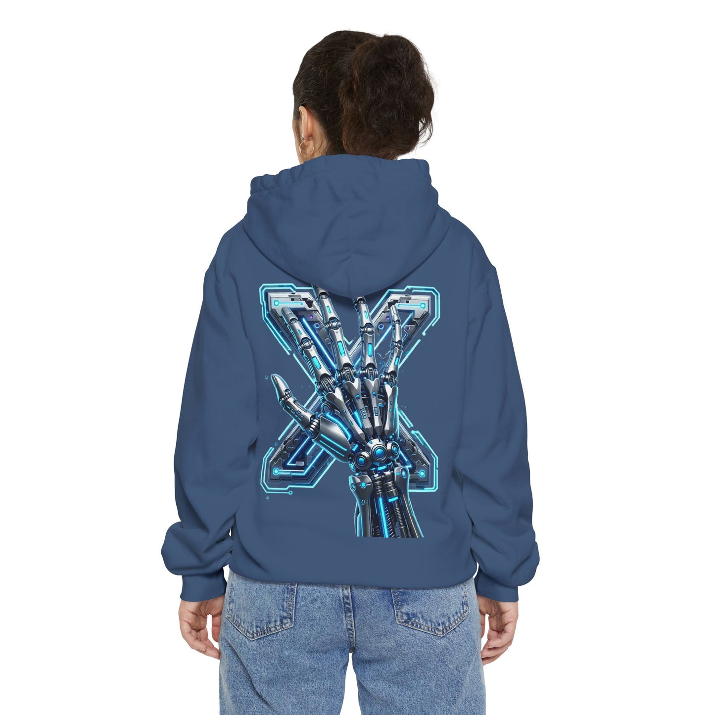 Hypug Xenon Ribcage Anatomy Hoodie — Blue Gothic Spine Chest Design