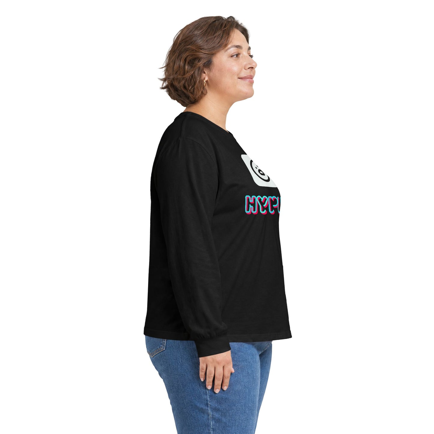 Big Dog Pug Graphic Long Sleeve Tee — Cute Dog Face Crewneck