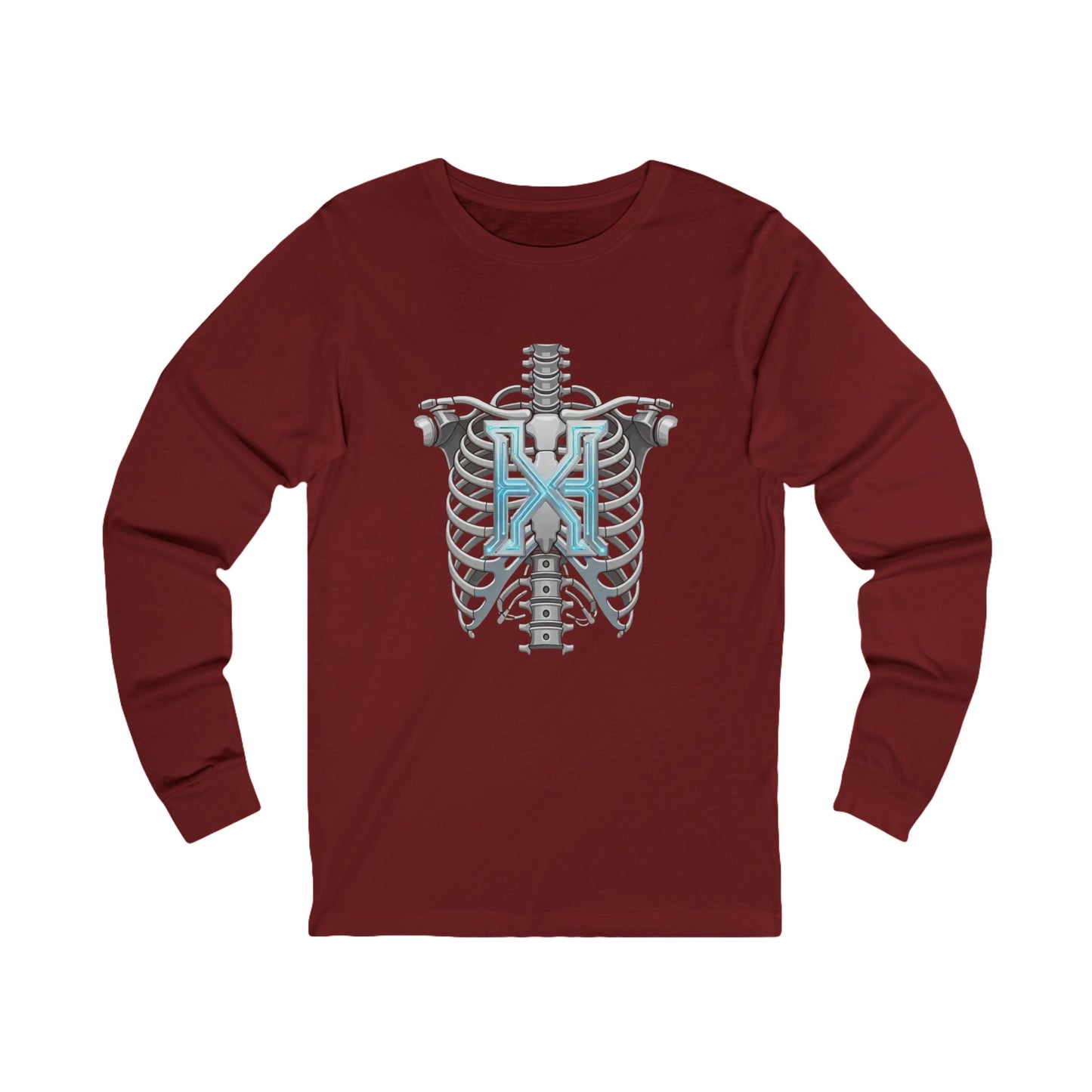 Hypug Xenon Robotic X Ribcage Long Sleeve Tee — Cyberpunk Skeleton Graphic Shirt