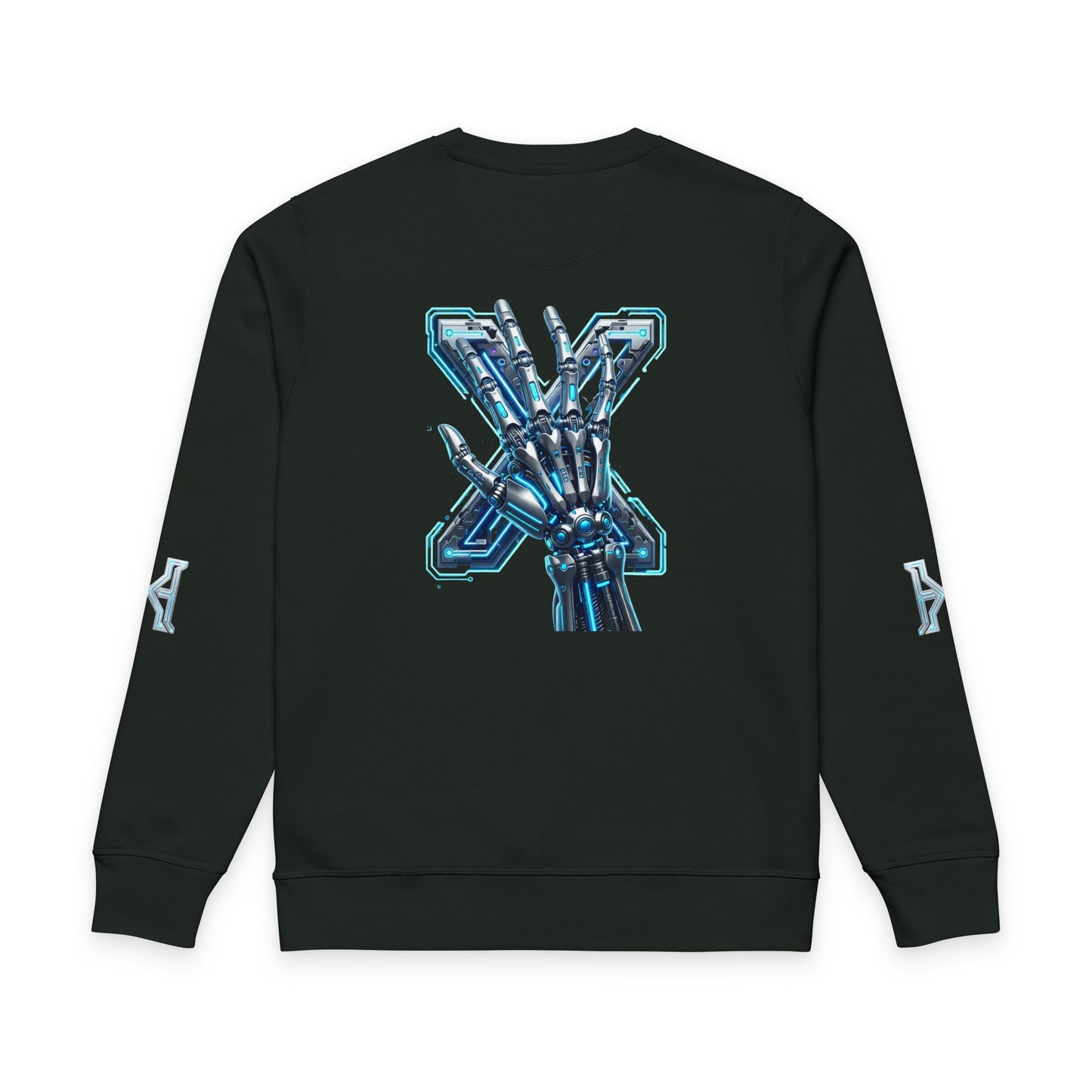 Hypug Xenon Skeleton X Crewneck Sweatshirt — Futuristic Robotic Ribcage Graphic