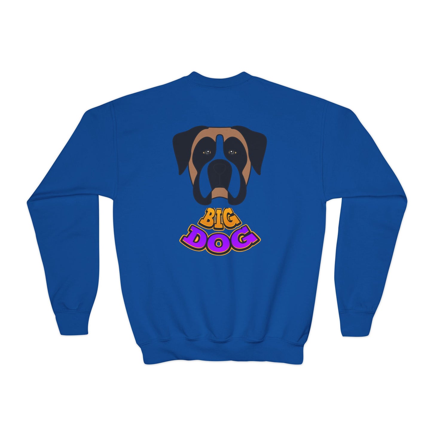 Big Dog Youth Crewneck Sweatshirt — Cute Cartoon Dog Graphic