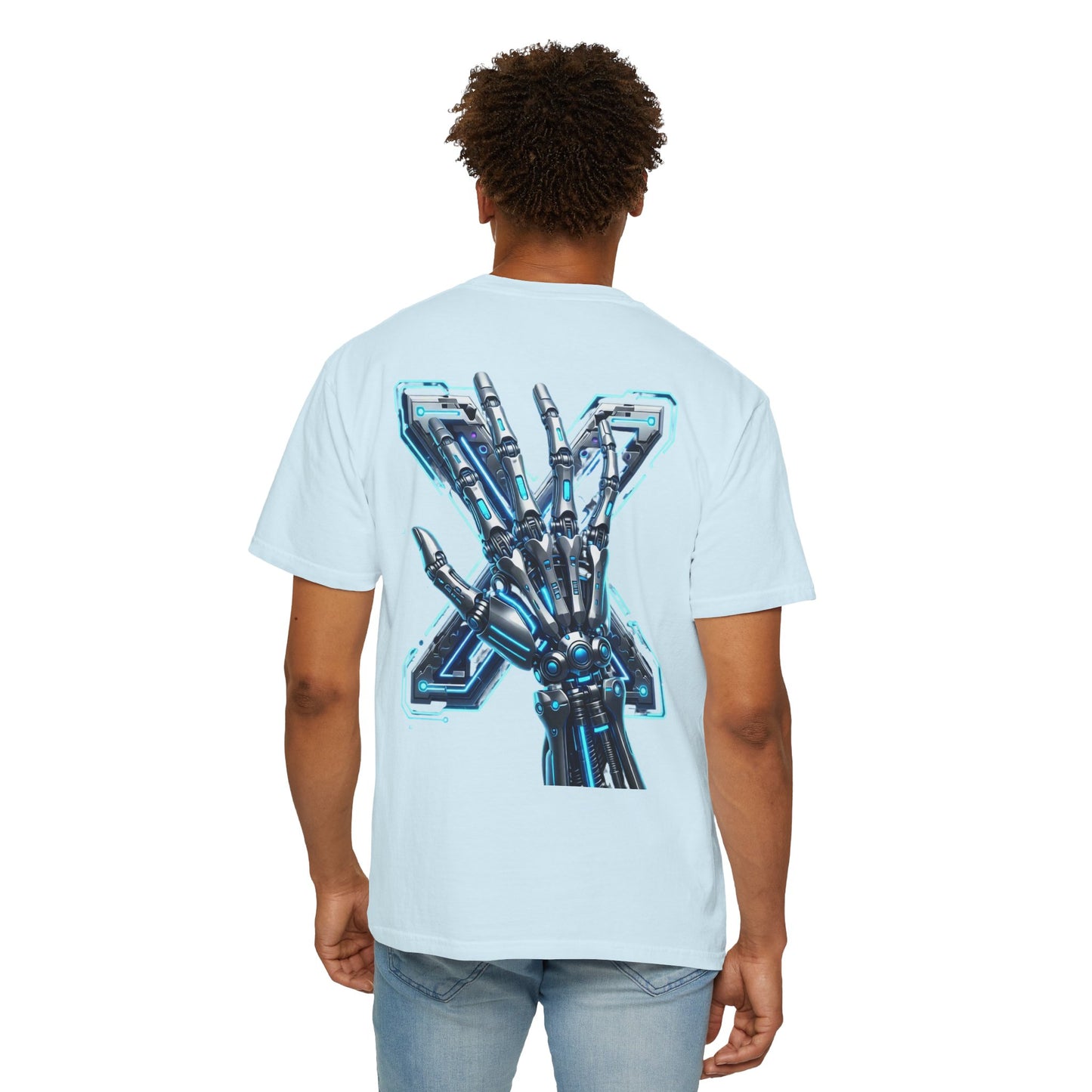 Hypug Xenon Skeleton Ribcage & Robotic X T-Shirt — Futuristic Tech Anatomy Tee