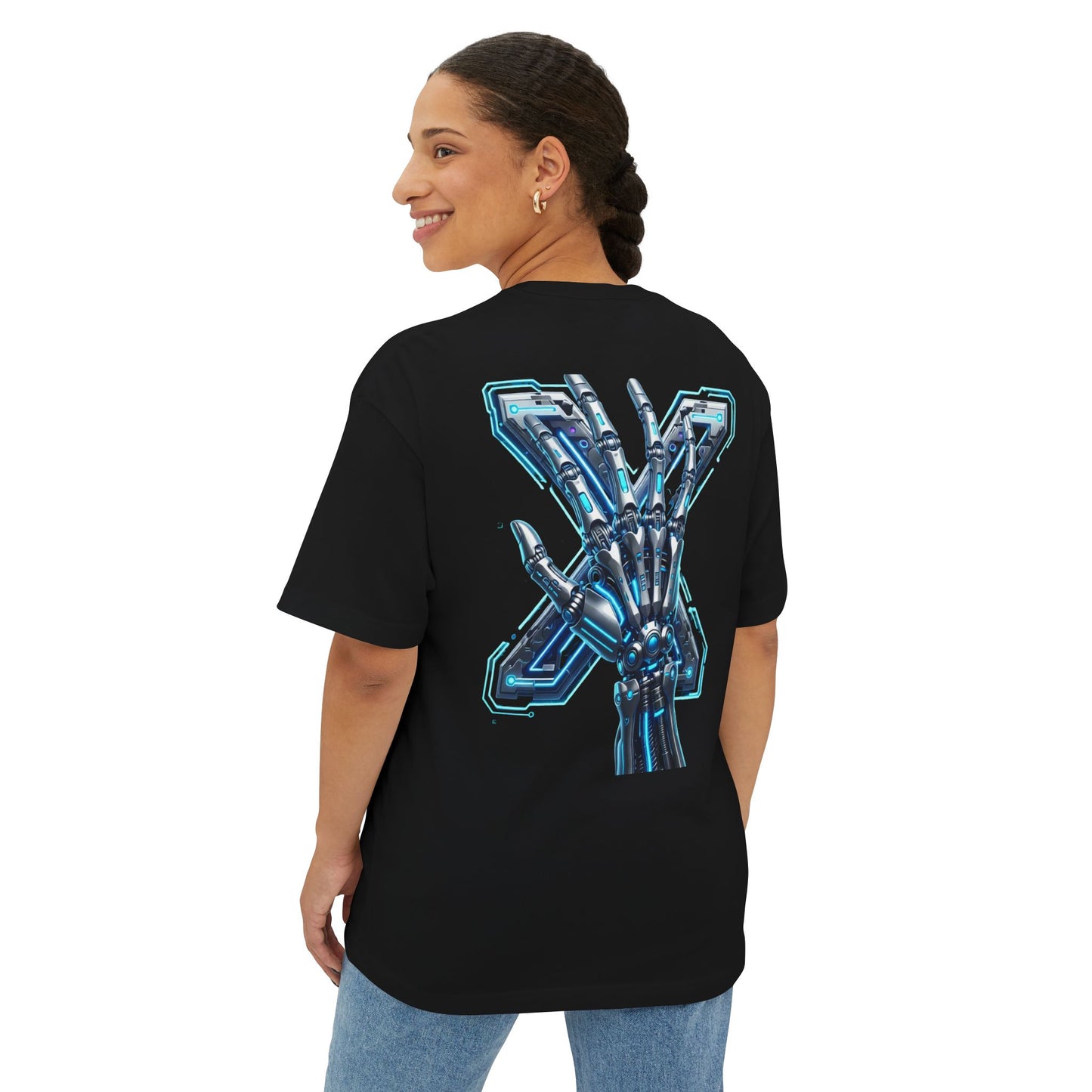Cyber X Skeleton Tee — Futuristic Robotic Ribcage Graphic T-Shirt