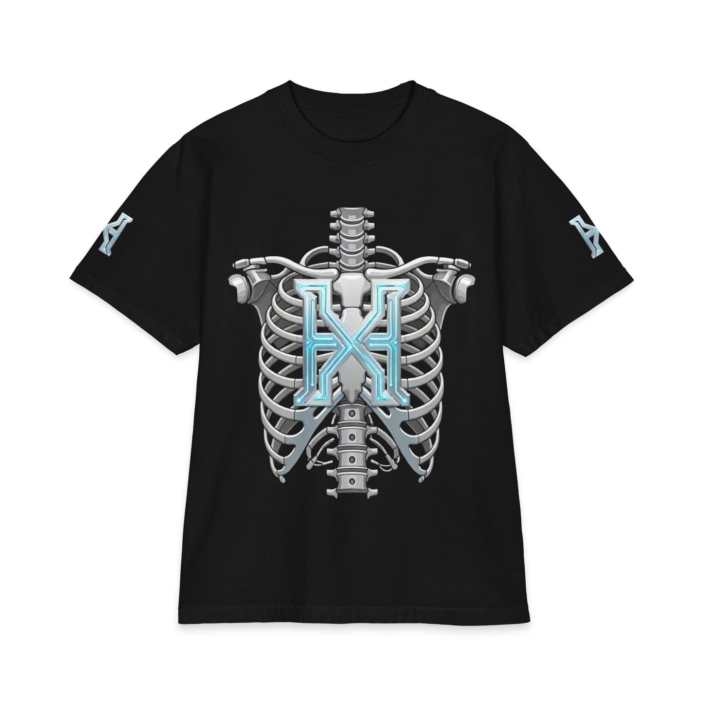 Hypug Cyber Skeleton Tee — Robotic X Ribcage Graphic Shirt