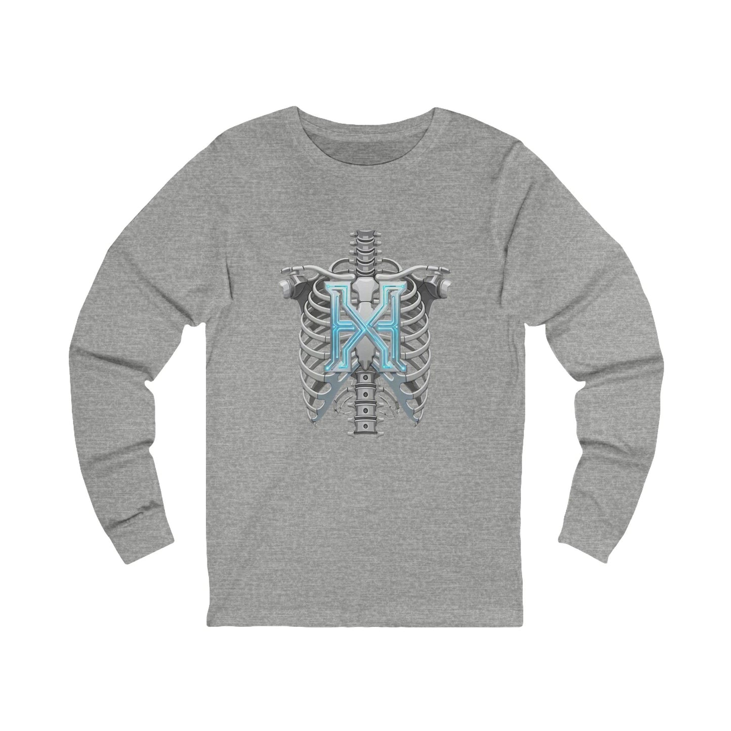 Hypug Xenon Robotic X Ribcage Long Sleeve Tee — Cyberpunk Skeleton Graphic Shirt