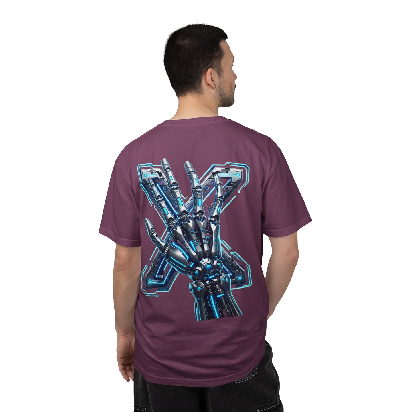 Hypug Xenon Skeleton Ribcage & Robotic X T-Shirt — Futuristic Tech Anatomy Tee