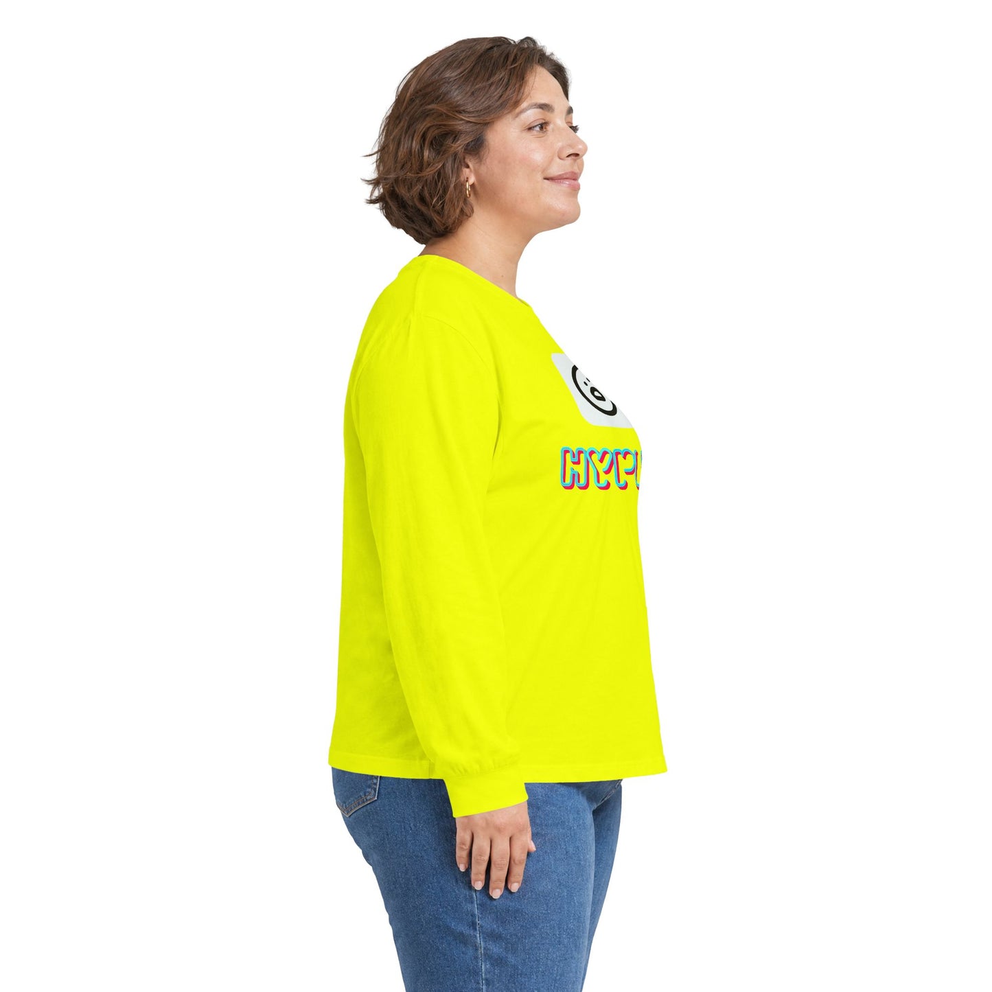 Big Dog Pug Graphic Long Sleeve Tee — Cute Dog Face Crewneck
