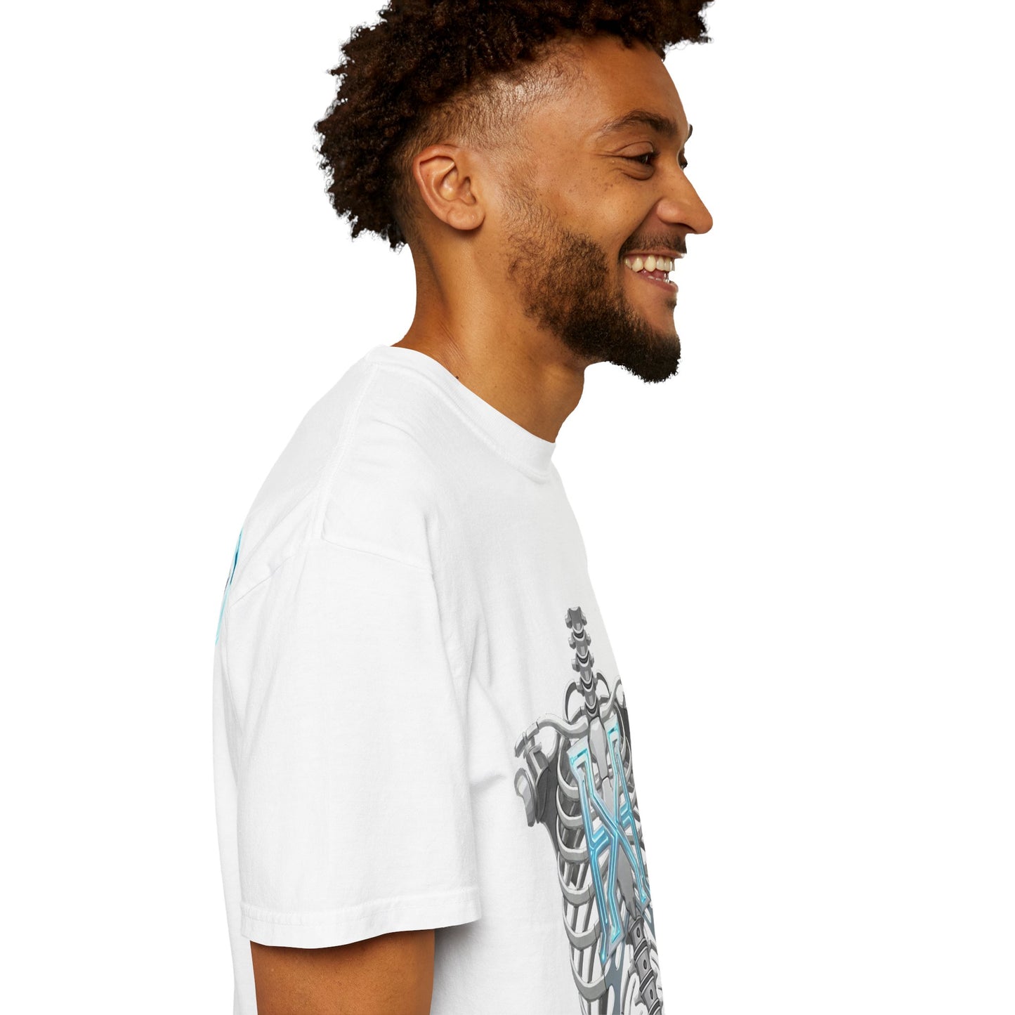 Hypug Xenon Skeleton Ribcage & Robotic X T-Shirt — Futuristic Tech Anatomy Tee