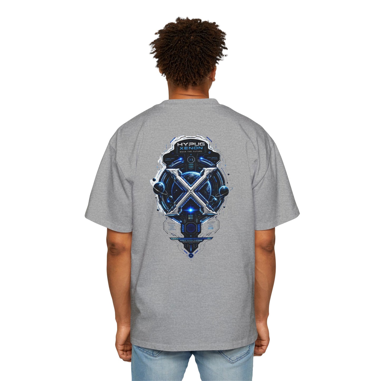 HYPUG XENON Cyber Orbit T-shirt back with futuristic orbital X graphic