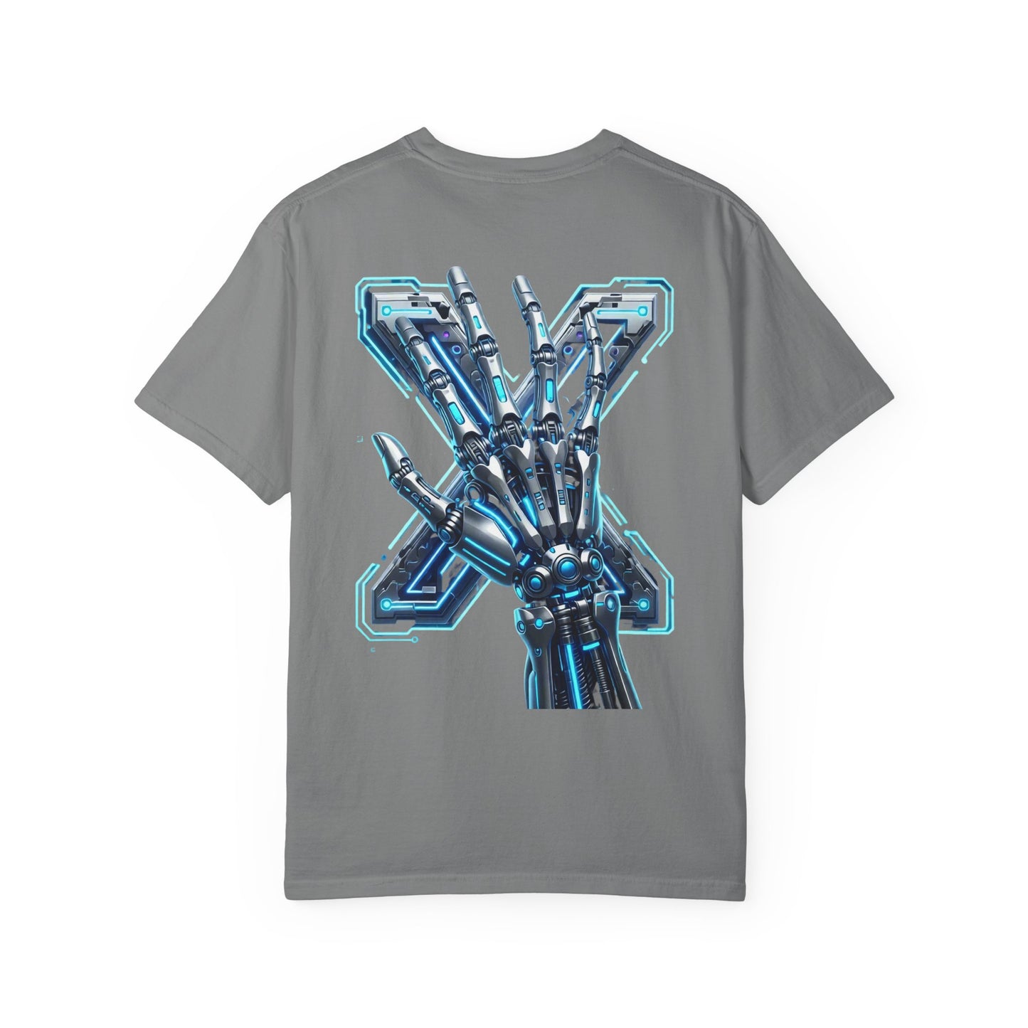 Hypug Xenon Skeleton Ribcage & Robotic X T-Shirt — Futuristic Tech Anatomy Tee