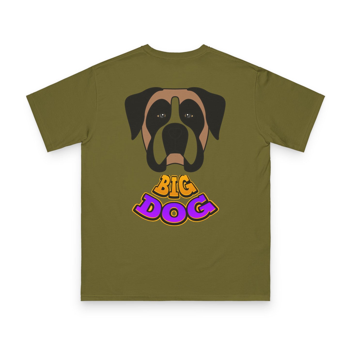 Big Dog Graphic Tee — Retro Pug Face Design
