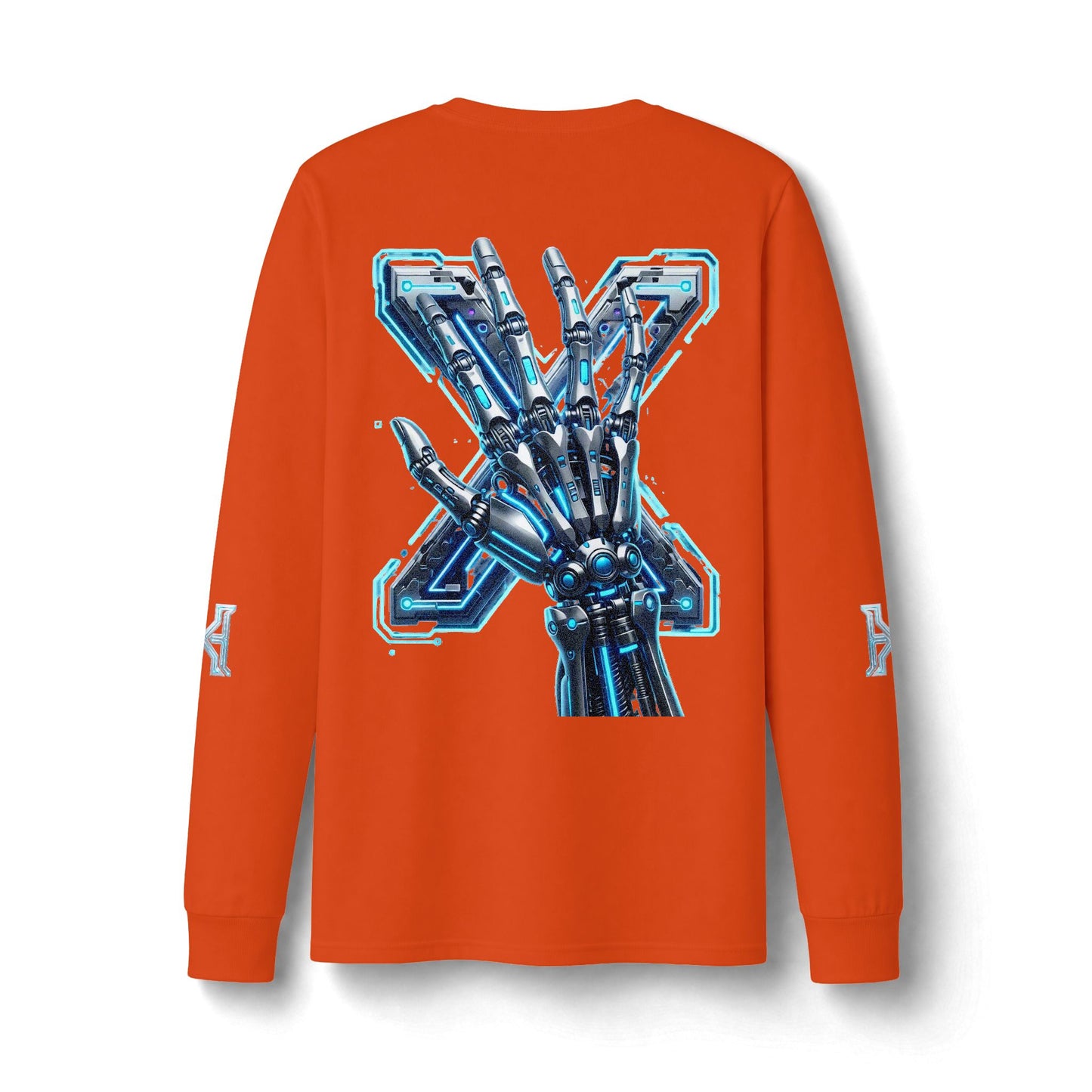 Hypug Xenon Cyber Skeleton Long Sleeve Tee — Futuristic Robotic X Ribcage Graphic