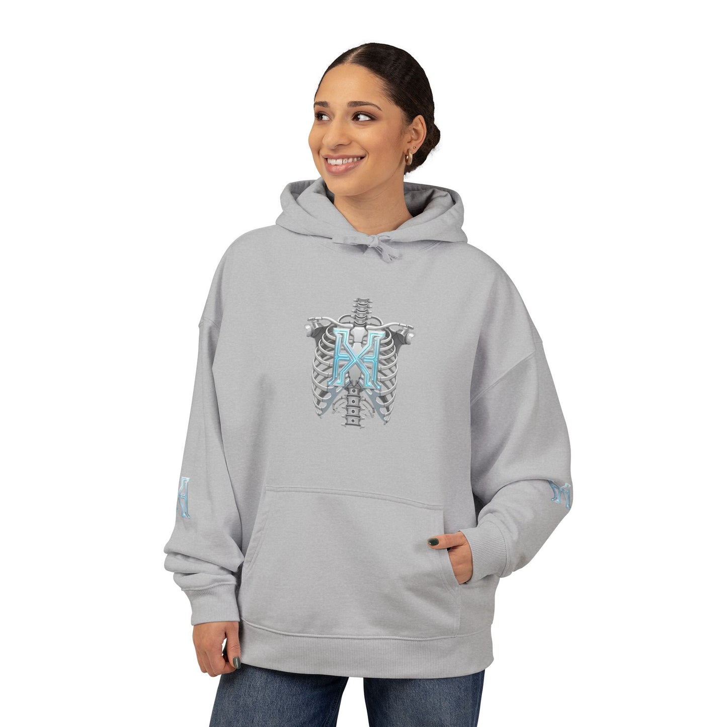 Hypug Xenon Hoodie — Cybernetic Spine & Robotic Hand Graphic Pullover