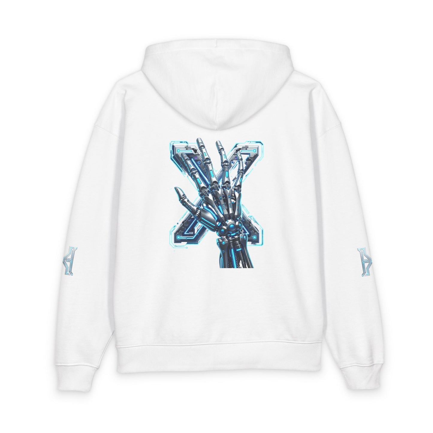 Hypug Xenon Hoodie — Cybernetic Spine & Robotic Hand Graphic Pullover