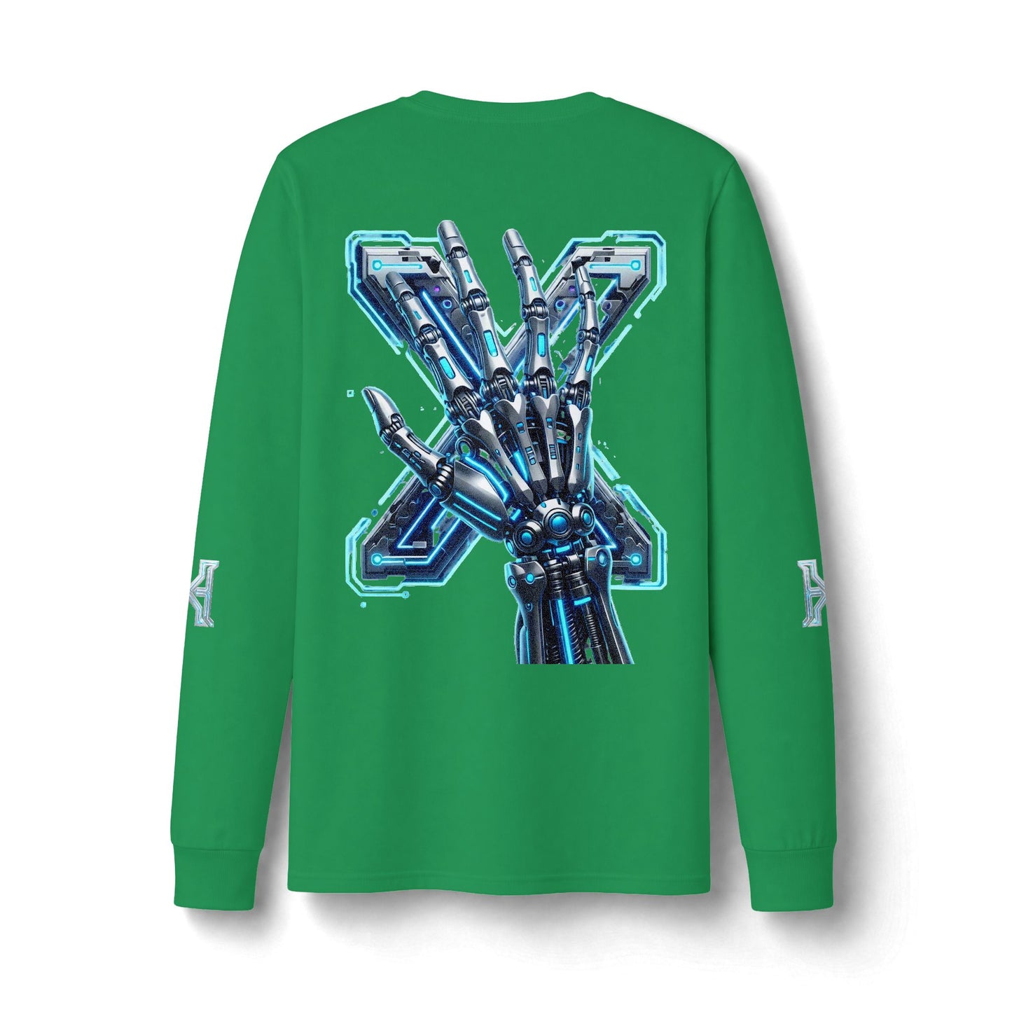 Hypug Xenon Cyber Skeleton Long Sleeve Tee — Futuristic Robotic X Ribcage Graphic