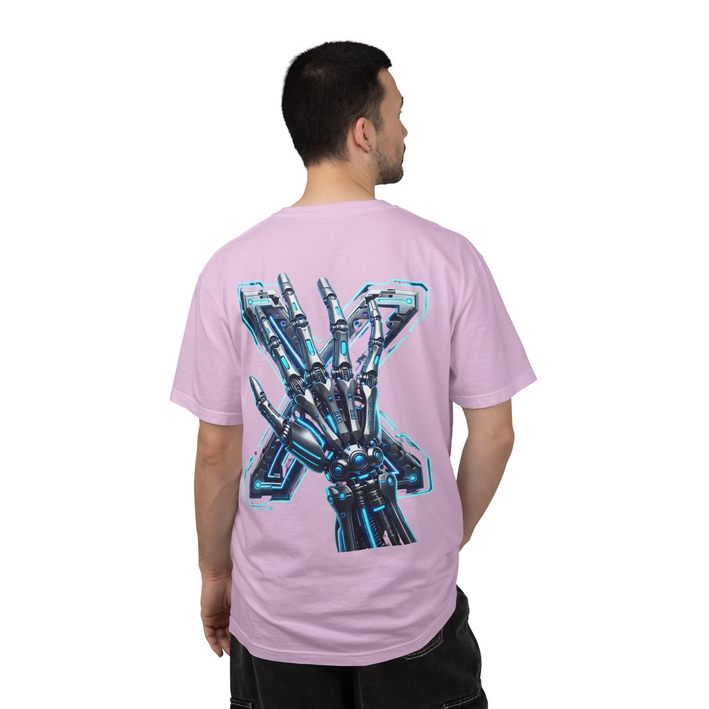 Hypug Xenon Skeleton Ribcage & Robotic X T-Shirt — Futuristic Tech Anatomy Tee