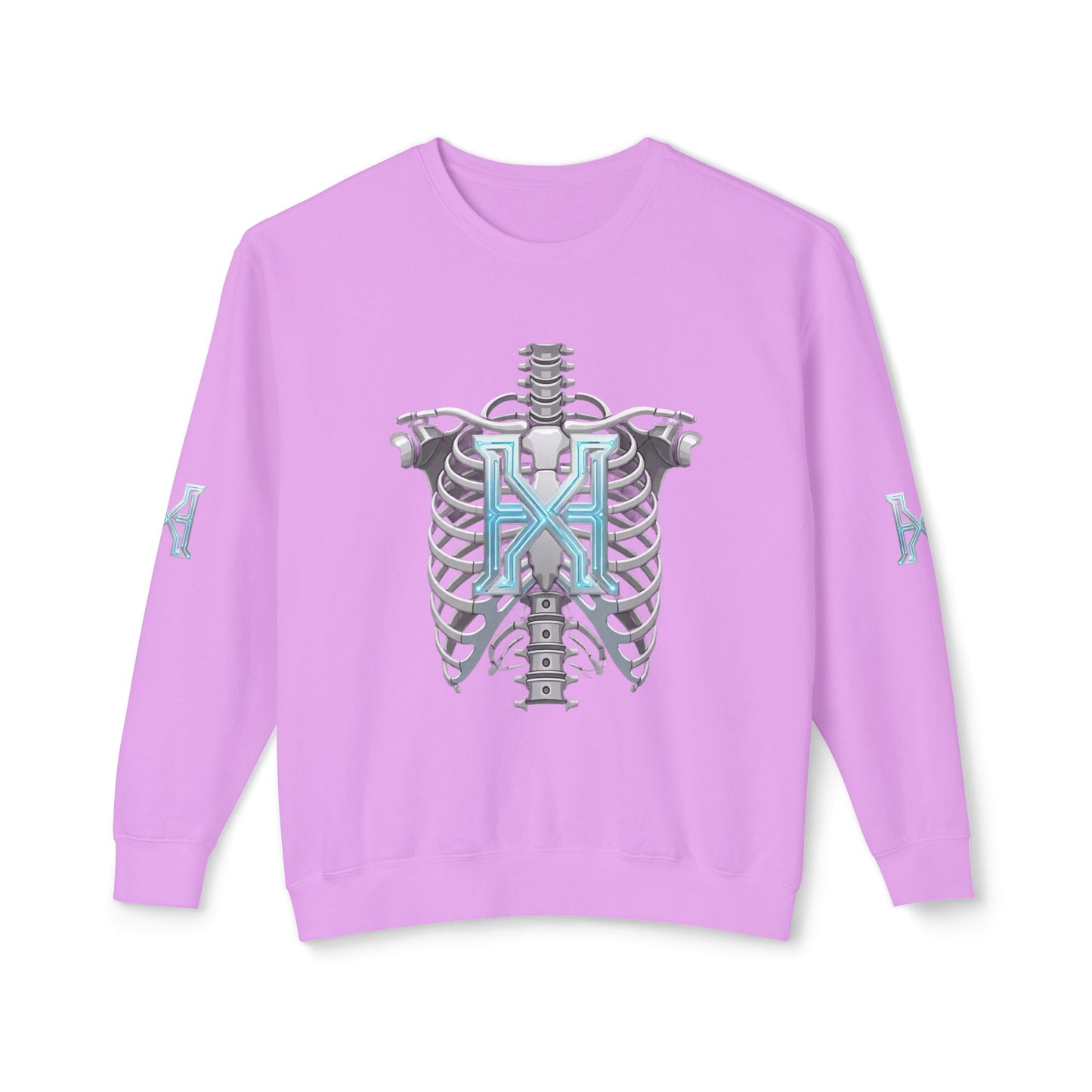 Hypug Xenon Cyber X Ribcage Crewneck Sweatshirt — Futuristic Robotic Hand Graphic