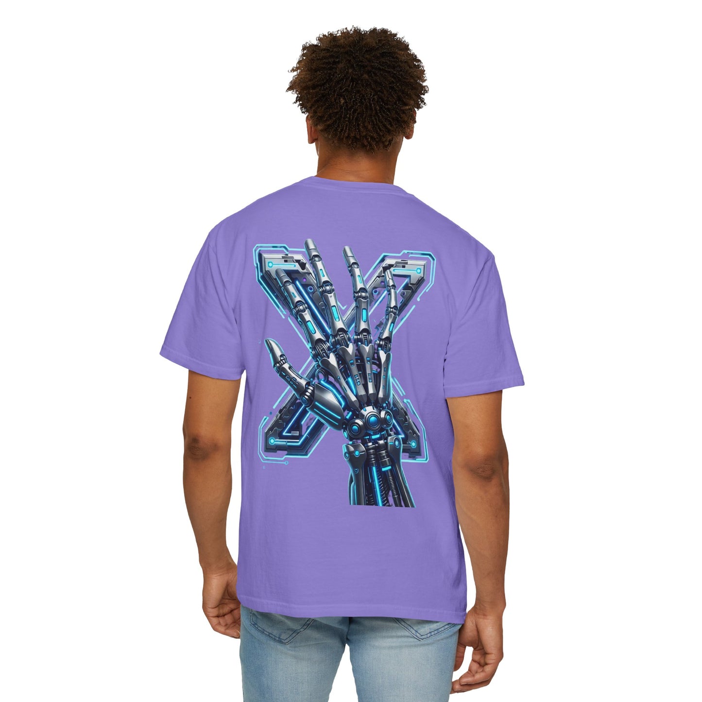 Hypug Xenon Skeleton Ribcage & Robotic X T-Shirt — Futuristic Tech Anatomy Tee