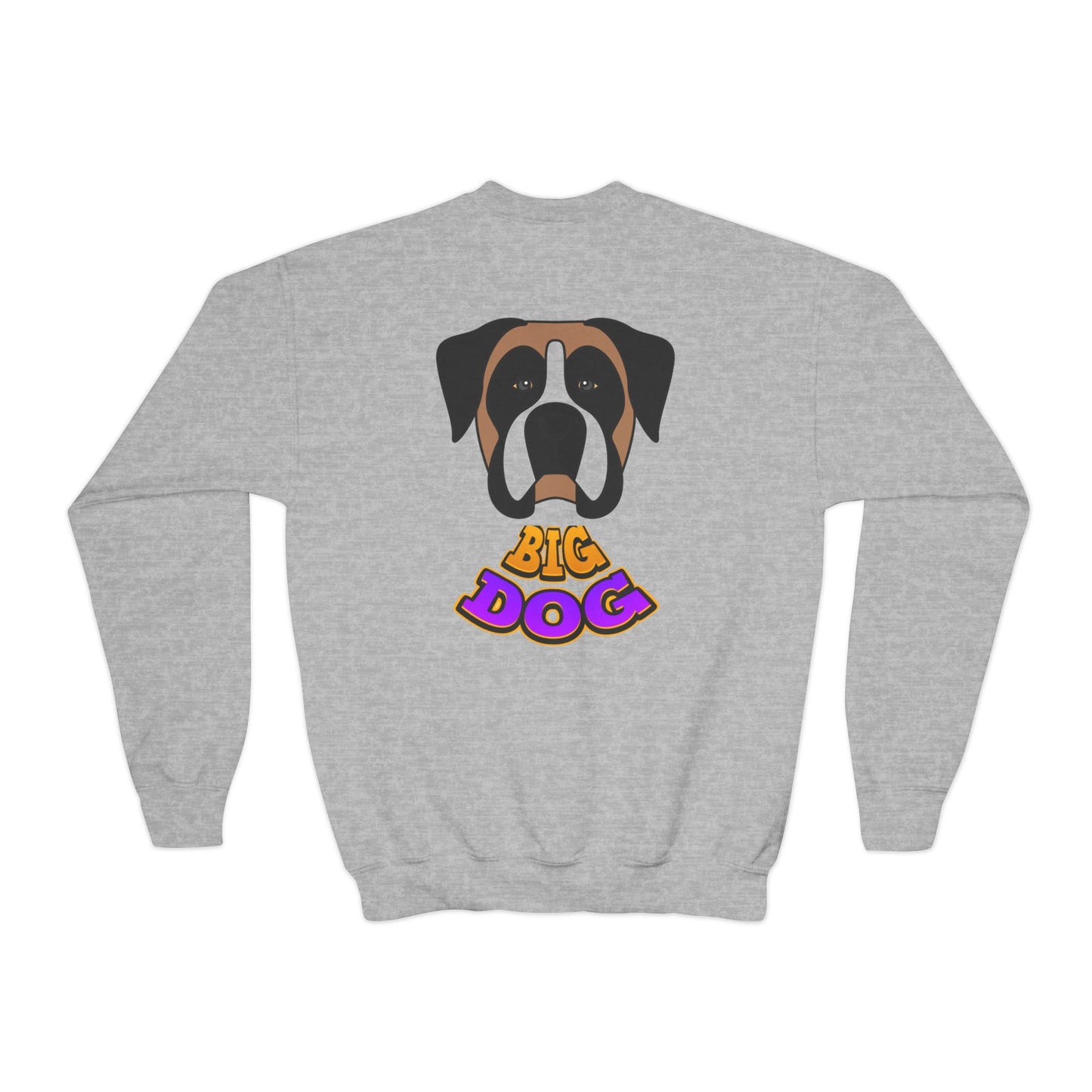 Big Dog Youth Crewneck Sweatshirt — Cute Cartoon Dog Graphic