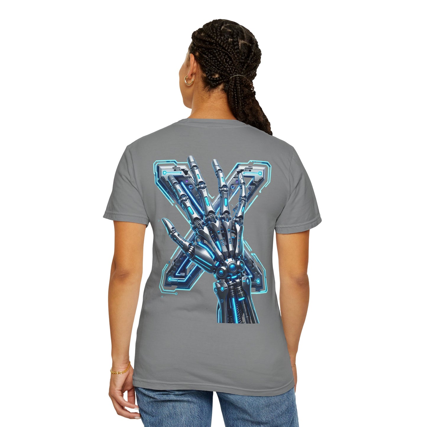 Hypug Xenon Skeleton Ribcage & Robotic X T-Shirt — Futuristic Tech Anatomy Tee